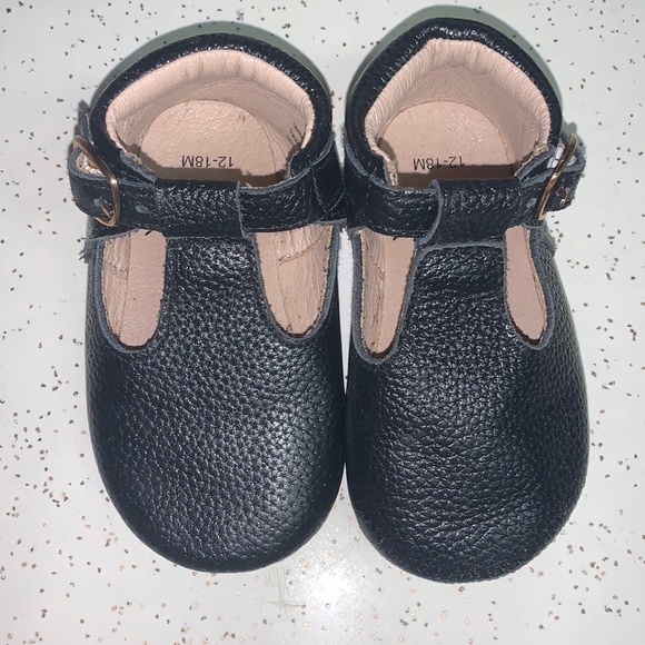 Monkey Feet Other - Black Leather T-Straps by Monkey Feet